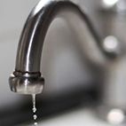 Water flowing from faucet